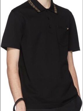 *AUTHENTIC* Versace Men's Medusa Greca Collar Polo Shirt